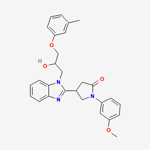 4-{1-[2-hydroxy-3-(3-methylphenoxy)propyl]-1H-benzimidazol-2-yl}-1-(3-methoxyphenyl)pyrrolidin-2-one