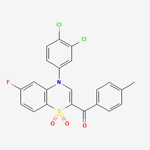 [4-(3,4-dichlorophenyl)-6-fluoro-1,1-dioxido-4H-1,4-benzothiazin-2-yl](4-methylphenyl)methanone