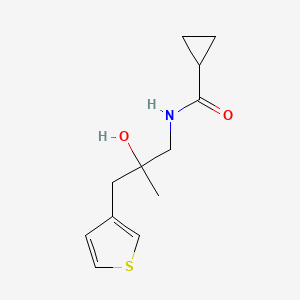 molecular formula C12H17NO2S B2709622 N-[2-hydroxy-2-methyl-3-(thiophen-3-yl)propyl]cyclopropanecarboxamide CAS No. 2097892-51-6