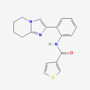 molecular formula C18H17N3OS B2709626 N-(2-(5,6,7,8-tetrahydroimidazo[1,2-a]pyridin-2-yl)phenyl)thiophene-3-carboxamide CAS No. 2034611-34-0