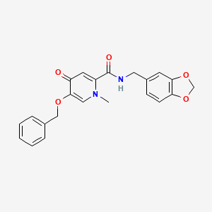 N-(benzo[d][1,3]dioxol-5-ylmethyl)-5-(benzyloxy)-1-methyl-4-oxo-1,4-dihydropyridine-2-carboxamide