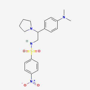 molecular formula C20H26N4O4S B2709640 N-(2-(4-(dimethylamino)phenyl)-2-(pyrrolidin-1-yl)ethyl)-4-nitrobenzenesulfonamide CAS No. 897620-25-6
