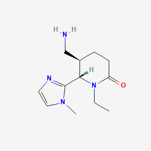rac-(5R,6S)-5-(aminomethyl)-1-ethyl-6-(1-methyl-1H-imidazol-2-yl)piperidin-2-one, trans