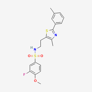 3-fluoro-4-methoxy-N-[2-[4-methyl-2-(3-methylphenyl)-1,3-thiazol-5-yl]ethyl]benzenesulfonamide