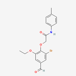 2-(2-bromo-6-ethoxy-4-formylphenoxy)-N-(4-methylphenyl)acetamide