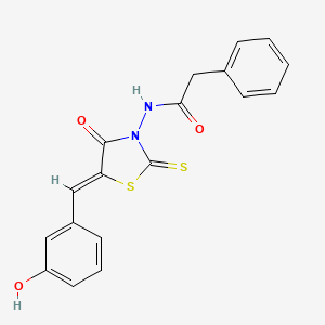 N-[(5Z)-5-[(3-hydroxyphenyl)methylidene]-4-oxo-2-sulfanylidene-1,3-thiazolidin-3-yl]-2-phenylacetamide