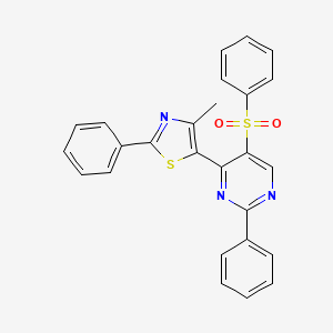 4-(4-Methyl-2-phenyl-1,3-thiazol-5-yl)-2-phenyl-5-(phenylsulfonyl)pyrimidine