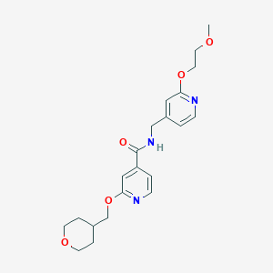 molecular formula C21H27N3O5 B2709663 N-{[2-(2-methoxyethoxy)pyridin-4-yl]methyl}-2-[(oxan-4-yl)methoxy]pyridine-4-carboxamide CAS No. 2034617-67-7