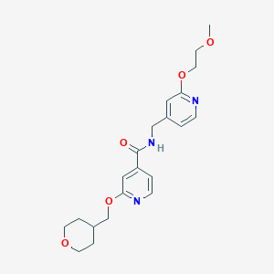 N-((2-(2-methoxyethoxy)pyridin-4-yl)methyl)-2-((tetrahydro-2H-pyran-4-yl)methoxy)isonicotinamide
