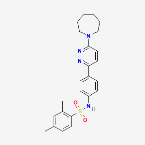 molecular formula C24H28N4O2S B2709671 N-{4-[6-(azepan-1-yl)pyridazin-3-yl]phenyl}-2,4-dimethylbenzene-1-sulfonamide CAS No. 946286-96-0