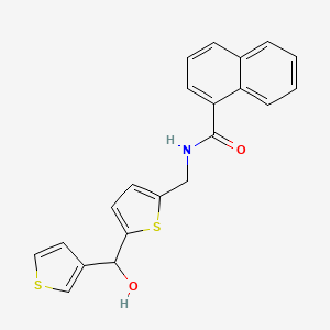 molecular formula C21H17NO2S2 B2709675 N-((5-(hydroxy(thiophen-3-yl)methyl)thiophen-2-yl)methyl)-1-naphthamide CAS No. 1797620-72-4