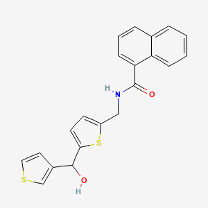 B2709675 N-((5-(hydroxy(thiophen-3-yl)methyl)thiophen-2-yl)methyl)-1-naphthamide CAS No. 1797620-72-4