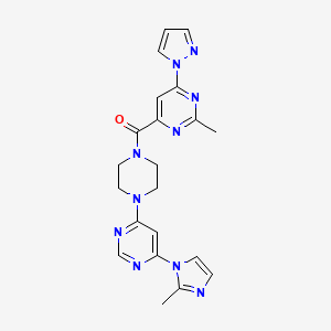 (4-(6-(2-methyl-1H-imidazol-1-yl)pyrimidin-4-yl)piperazin-1-yl)(2-methyl-6-(1H-pyrazol-1-yl)pyrimidin-4-yl)methanone