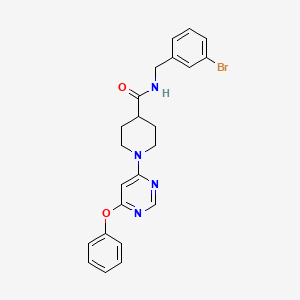 molecular formula C23H23BrN4O2 B2709694 N-[(3-bromophenyl)methyl]-1-(6-phenoxypyrimidin-4-yl)piperidine-4-carboxamide CAS No. 1115923-12-0