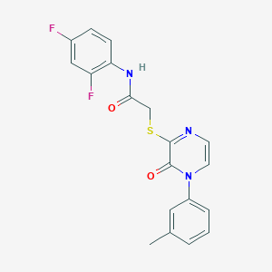 molecular formula C19H15F2N3O2S B2709706 N-(2,4-difluorophenyl)-2-{[4-(3-methylphenyl)-3-oxo-3,4-dihydropyrazin-2-yl]sulfanyl}acetamide CAS No. 942034-24-4