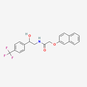 molecular formula C21H18F3NO3 B2709791 N-(2-hydroxy-2-(4-(trifluoromethyl)phenyl)ethyl)-2-(naphthalen-2-yloxy)acetamide CAS No. 1351621-93-6