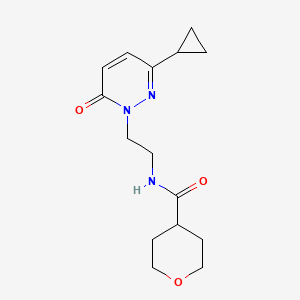 molecular formula C15H21N3O3 B2709808 N-(2-(3-cyclopropyl-6-oxopyridazin-1(6H)-yl)ethyl)tetrahydro-2H-pyran-4-carboxamide CAS No. 2034422-58-5