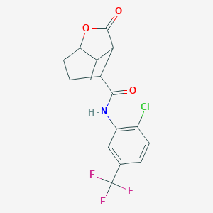 molecular formula C16H13ClF3NO3 B270981 N-[2-chloro-5-(trifluoromethyl)phenyl]-2-oxohexahydro-2H-3,5-methanocyclopenta[b]furan-7-carboxamide 