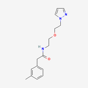 molecular formula C16H21N3O2 B2709811 N-(2-(2-(1H-pyrazol-1-yl)ethoxy)ethyl)-2-(m-tolyl)acetamide CAS No. 2034231-34-8