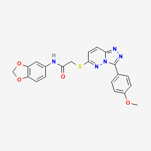 molecular formula C21H17N5O4S B2709817 N-(2H-1,3-benzodioxol-5-yl)-2-{[3-(4-methoxyphenyl)-[1,2,4]triazolo[4,3-b]pyridazin-6-yl]sulfanyl}acetamide CAS No. 852376-49-9