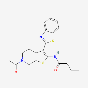 B2709830 N-(6-acetyl-3-(benzo[d]thiazol-2-yl)-4,5,6,7-tetrahydrothieno[2,3-c]pyridin-2-yl)butyramide CAS No. 864859-82-5