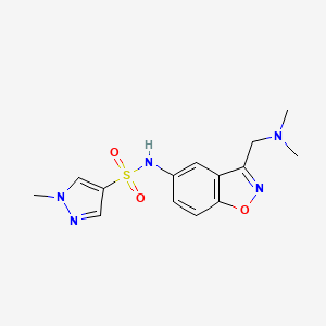molecular formula C14H17N5O3S B2709844 N-{3-[(dimethylamino)methyl]-1,2-benzoxazol-5-yl}-1-methyl-1H-pyrazole-4-sulfonamide CAS No. 2379988-94-8
