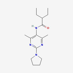 molecular formula C16H26N4O B2709855 N-(4,6-dimethyl-2-(pyrrolidin-1-yl)pyrimidin-5-yl)-2-ethylbutanamide CAS No. 1448128-80-0