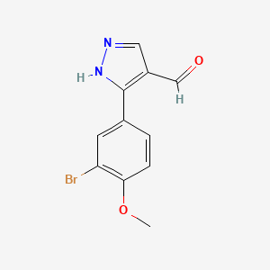 molecular formula C11H9BrN2O2 B2709861 3-(3-bromo-4-methoxyphenyl)-1H-pyrazole-4-carbaldehyde CAS No. 1353500-92-1