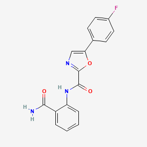 molecular formula C17H12FN3O3 B2709883 N-(2-carbamoylphenyl)-5-(4-fluorophenyl)-1,3-oxazole-2-carboxamide CAS No. 955702-05-3