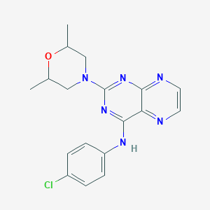 molecular formula C18H19ClN6O B2709906 N-(4-chlorophenyl)-2-(2,6-dimethylmorpholin-4-yl)pteridin-4-amine CAS No. 946348-10-3