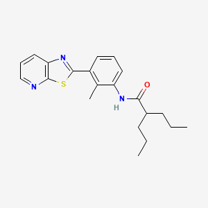 molecular formula C21H25N3OS B2709946 N-(2-Methyl-3-{[1,3]thiazolo[5,4-B]pyridin-2-YL}phenyl)-2-propylpentanamide CAS No. 863593-58-2