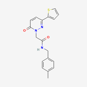 molecular formula C18H17N3O2S B2709965 N-[(4-methylphenyl)methyl]-2-[6-oxo-3-(thiophen-2-yl)-1,6-dihydropyridazin-1-yl]acetamide CAS No. 899989-48-1
