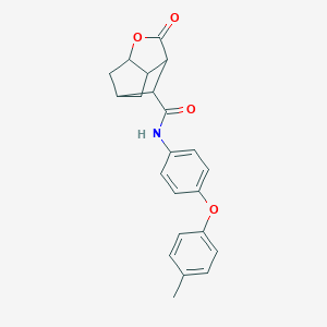 molecular formula C22H21NO4 B270997 N-[4-(4-methylphenoxy)phenyl]-2-oxohexahydro-2H-3,5-methanocyclopenta[b]furan-7-carboxamide 