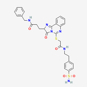 molecular formula C30H30N6O5S2 B2709979 N-benzyl-3-{3-oxo-5-[({[2-(4-sulfamoylphenyl)ethyl]carbamoyl}methyl)sulfanyl]-2H,3H-imidazo[1,2-c]quinazolin-2-yl}propanamide CAS No. 1219280-03-1