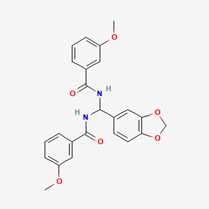 molecular formula C24H22N2O6 B2709987 N-[(2H-1,3-benzodioxol-5-yl)[(3-methoxyphenyl)formamido]methyl]-3-methoxybenzamide CAS No. 620563-09-9