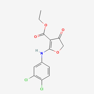 molecular formula C13H11Cl2NO4 B2709997 ethyl 2-[(3,4-dichlorophenyl)amino]-4-oxo-4,5-dihydrofuran-3-carboxylate CAS No. 443671-92-9