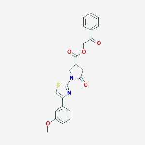 molecular formula C23H20N2O5S B271001 2-Oxo-2-phenylethyl 1-[4-(3-methoxyphenyl)-1,3-thiazol-2-yl]-5-oxopyrrolidine-3-carboxylate 