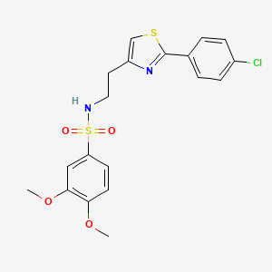 molecular formula C19H19ClN2O4S2 B2710028 N-{2-[2-(4-chlorophenyl)-1,3-thiazol-4-yl]ethyl}-3,4-dimethoxybenzene-1-sulfonamide CAS No. 933018-85-0