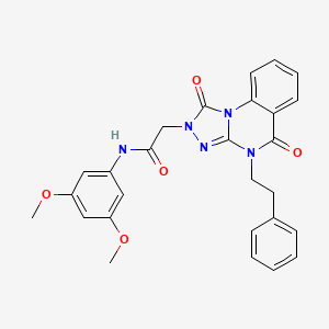 molecular formula C27H25N5O5 B2710089 N-(3,5-dimethoxyphenyl)-2-[1,5-dioxo-4-(2-phenylethyl)-1H,2H,4H,5H-[1,2,4]triazolo[4,3-a]quinazolin-2-yl]acetamide CAS No. 1243098-48-7