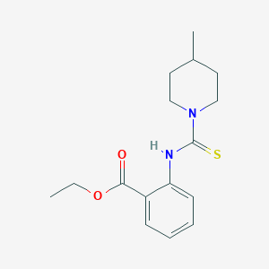 molecular formula C16H22N2O2S B2710108 ethyl 2-[(4-methylpiperidine-1-carbothioyl)amino]benzoate CAS No. 892274-49-6