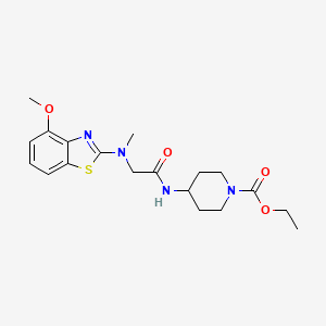 molecular formula C19H26N4O4S B2710159 Ethyl 4-(2-((4-methoxybenzo[d]thiazol-2-yl)(methyl)amino)acetamido)piperidine-1-carboxylate CAS No. 1396846-31-3