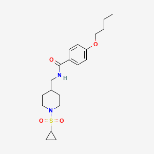 molecular formula C20H30N2O4S B2710232 4-butoxy-N-((1-(cyclopropylsulfonyl)piperidin-4-yl)methyl)benzamide CAS No. 1235354-26-3