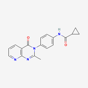 molecular formula C18H16N4O2 B2710246 N-[4-(2-methyl-4-oxopyrido[2,3-d]pyrimidin-3-yl)phenyl]cyclopropanecarboxamide CAS No. 941969-98-8