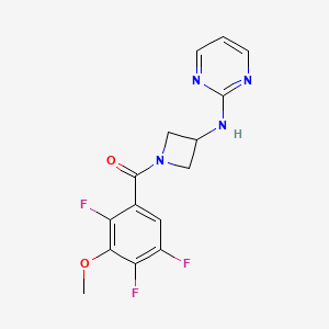 molecular formula C15H13F3N4O2 B2710299 N-[1-(2,4,5-trifluoro-3-methoxybenzoyl)azetidin-3-yl]pyrimidin-2-amine CAS No. 2309802-38-6