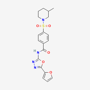 molecular formula C19H20N4O5S B2710354 N-(5-(furan-2-yl)-1,3,4-oxadiazol-2-yl)-4-((3-methylpiperidin-1-yl)sulfonyl)benzamide CAS No. 905679-87-0