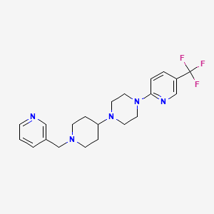 molecular formula C21H26F3N5 B2710364 1-(1-(Pyridin-3-ylmethyl)piperidin-4-yl)-4-(5-(trifluoromethyl)pyridin-2-yl)piperazine CAS No. 2034336-30-4