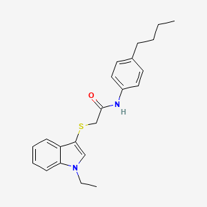 molecular formula C22H26N2OS B2710370 N-(4-butylphenyl)-2-[(1-ethyl-1H-indol-3-yl)sulfanyl]acetamide CAS No. 851411-96-6
