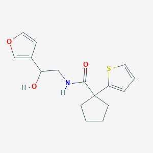 molecular formula C16H19NO3S B2710371 N-(2-(furan-3-yl)-2-hydroxyethyl)-1-(thiophen-2-yl)cyclopentanecarboxamide CAS No. 1396759-43-5