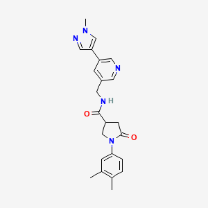 1-(3,4-dimethylphenyl)-N-((5-(1-methyl-1H-pyrazol-4-yl)pyridin-3-yl)methyl)-5-oxopyrrolidine-3-carboxamide