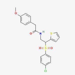 N-[2-[(4-chlorophenyl)sulfonyl]-2-(2-thienyl)ethyl]-2-(4-methoxyphenyl)acetamide